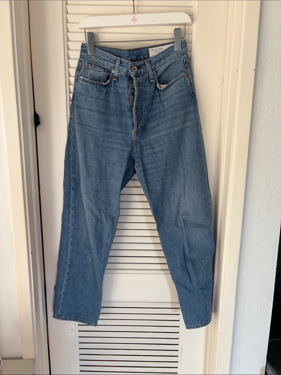 rag & bone Denim - rag & bone Relaxed Button-Fly Jeans in Medium Blue (Celestial)